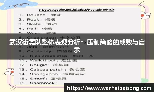 武汉街舞队整体表现分析：压制策略的成败与启示